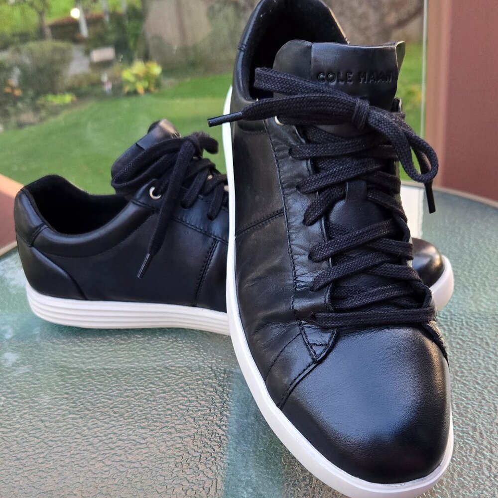 Cole Haan Mens Size 10M Shoes Black Leather Grand OS Reagan Sneakers C32499